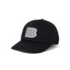B Logo 6 Panel Cap, Black -Classic Men Wear Shop BLogo6PanelBlack1