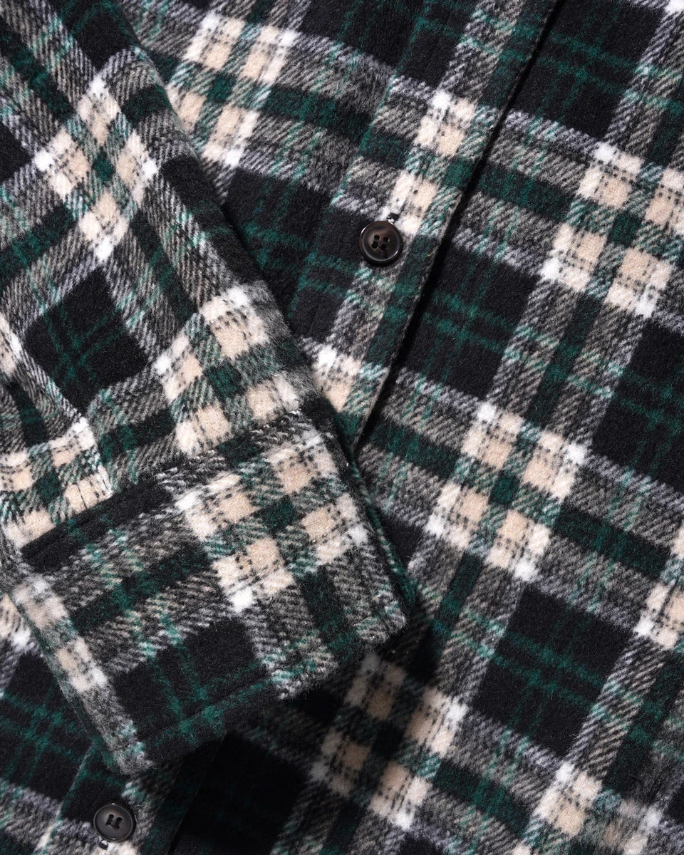 Caterpillar Flannel Shirt, Navy / Forest 5 Caterpillar Flannel Shirt, Navy / Forest - Image 3