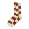 Checkered Socks, Redwood / Tan -Classic Men Wear Shop CheckerdSocksCream Brown