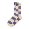 Checkered Socks, Eggplant / Tan -Classic Men Wear Shop CheckerdSocksCream Purple