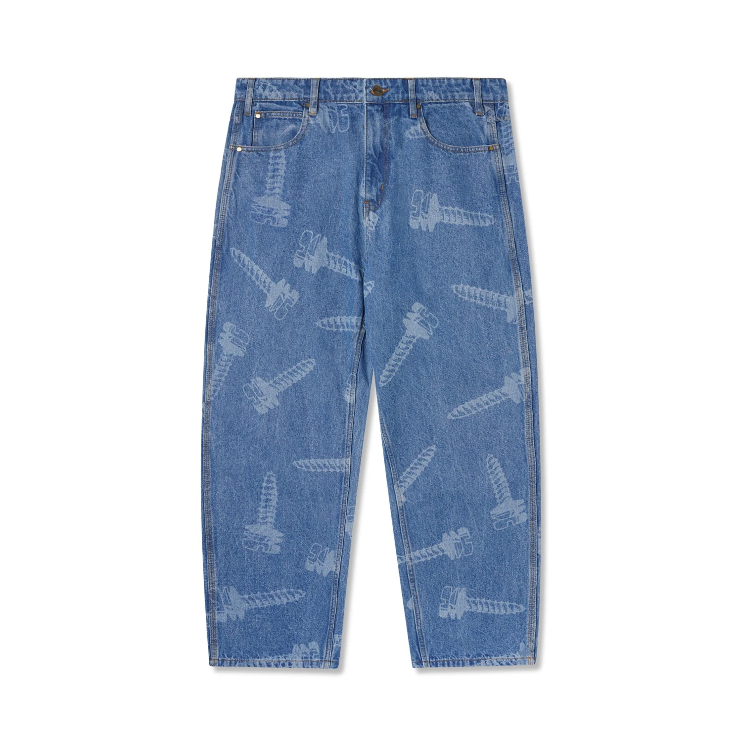 Screw Denim Jeans, Washed Indigo 3 Screw Denim Jeans, Washed Indigo