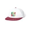Scribble 6 Panel Cap, White / Burgundy -Classic Men Wear Shop Scribble6PanelCapWhite Burgundy